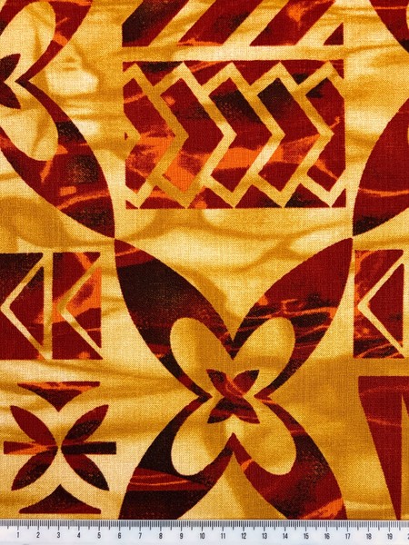 Brown & Rust Tile Pacific Island Cotton Dobby