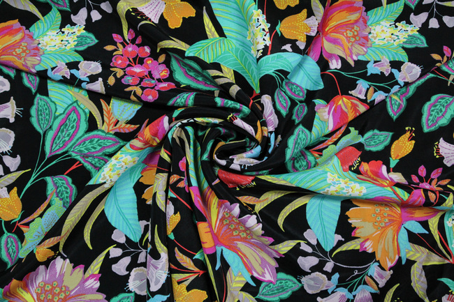 Midnight Tropics Printed Viscose Blend