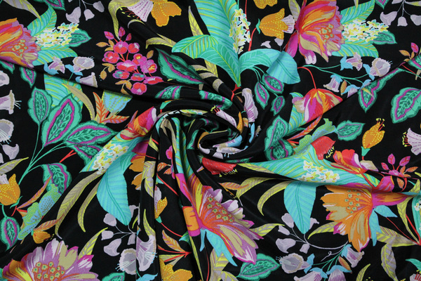 Midnight Tropics Printed Viscose Blend