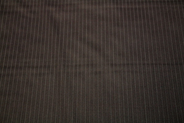Italian Made Dark Brown Striped 100% Wool Suiting