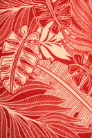 Tomato Red & White Pacific Island Printed Chiffon 