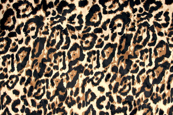 Black & Tan Leopard Digital Print Spun Stretch Velvet