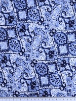 * SPECIAL * Blue Toned Baroque Design Crinkle Rayon