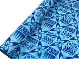 Aqua & Royal Tile Pacific Island Cotton Dobby