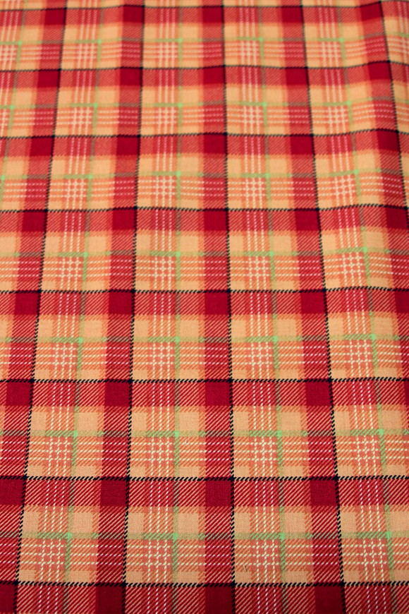 Apricot Check Printed Premium Cotton