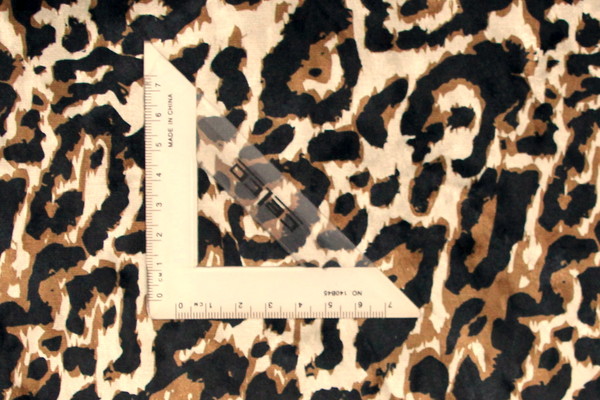 Black & Tan Leopard Digital Print Spun Stretch Velvet