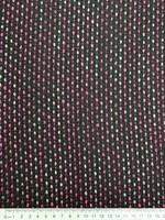 Hot Pink & Grey on Black "Dot Textured" Wool Blend