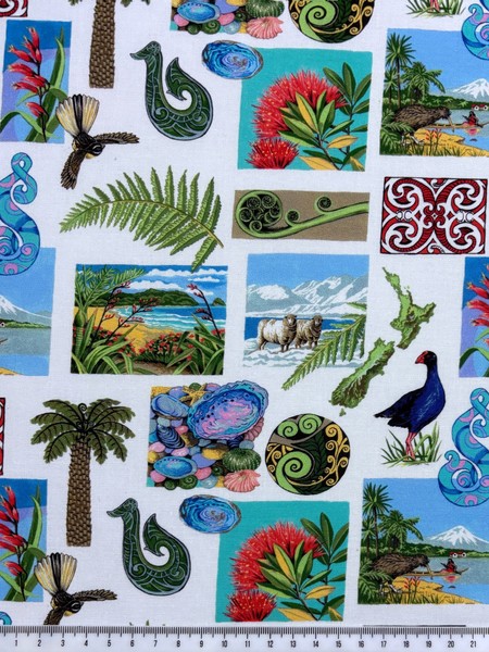 NZ Adventures Kiwiana Printed Cotton