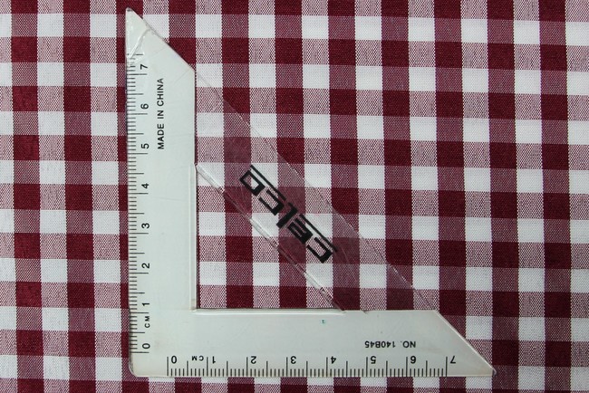 Burgundy & White Gingham Polyester