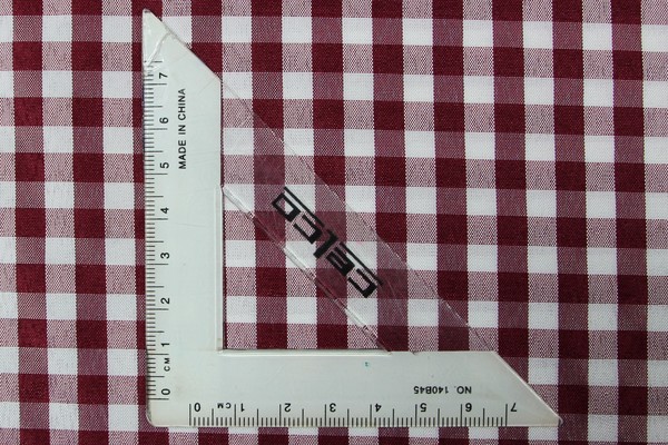 Burgundy & White Gingham Polyester