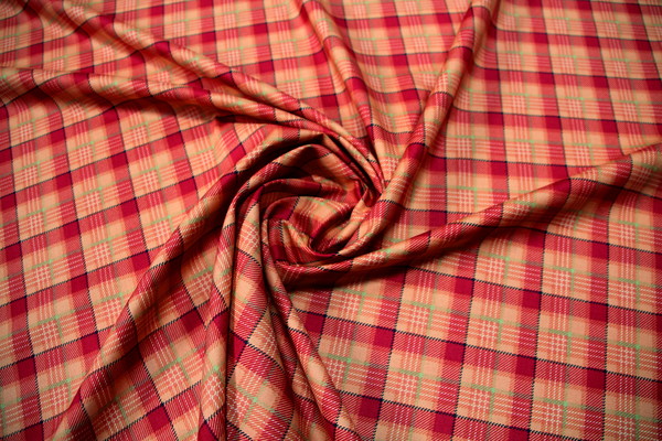 Apricot Check Printed Premium Cotton