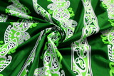 Lime, White & Black on Green Traditional Designs of Aotearoa