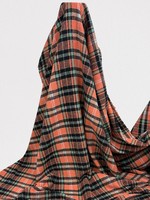 Peach, Mint & Black Wool Flannel