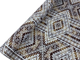 Brown on Ivory Pacific Island Cotton Dobby