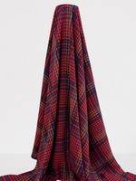Bold Reds, Blue & Yellow Grid Light-weight Polyester