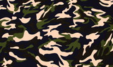 Blue, Green & Brown Camo Cotton Drill