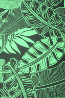Medium Forest Green & Charcoal Pacific Island Printed Chiffon