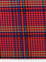 Bold Reds, Blue & Yellow Grid Light-weight Polyester