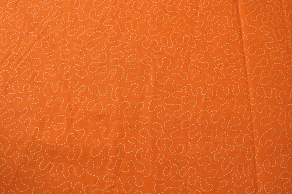 Squiggles on Orange Printed Cotton - Last Piece!