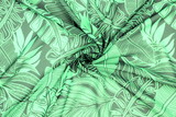 Medium Forest Green & Charcoal Pacific Island Printed Chiffon