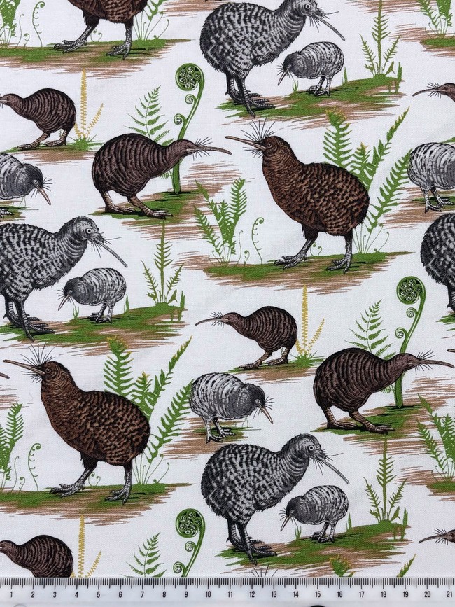 Native Treasures - Kiwi Kiwiana Cotton