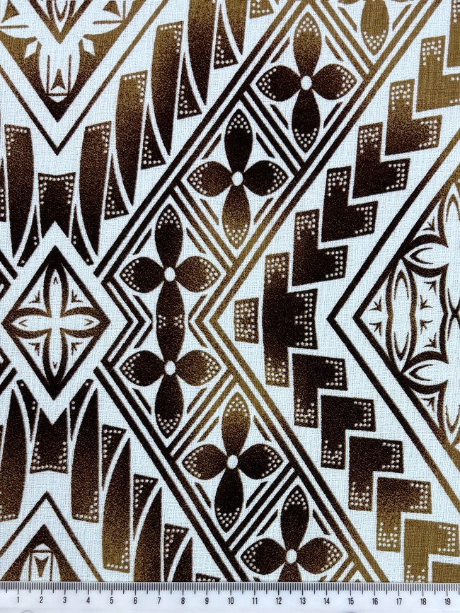 Brown on Ivory Pacific Island Cotton Dobby