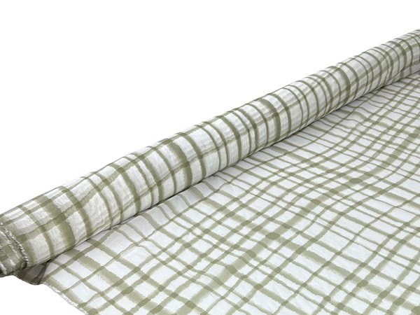 Sage 'Water-Colour" Grid Sheer