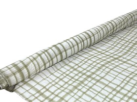 Sage 'Water-Colour" Grid Sheer