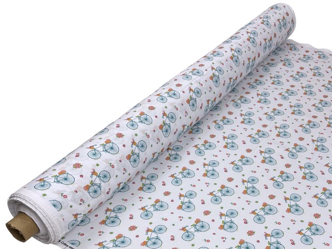 Summer Bicycles on Printed Cotton