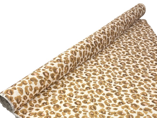 Leopard Print In Golden Tones Printed Bamboo Cotton Blend