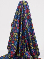 Multi Floral on Navy Printed Cotton
