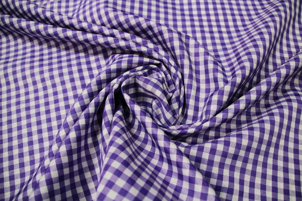 Purple & White Gingham Polyester