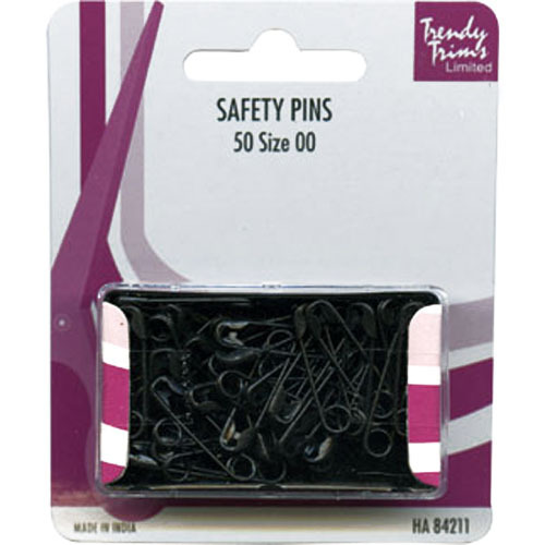 Safety Pins - Black x 50