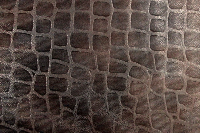 Dark Brown Croc Skin Faux Leather