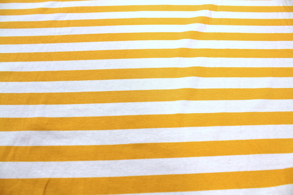 Fabulous Striped Cotton Lycra - Yellow & White