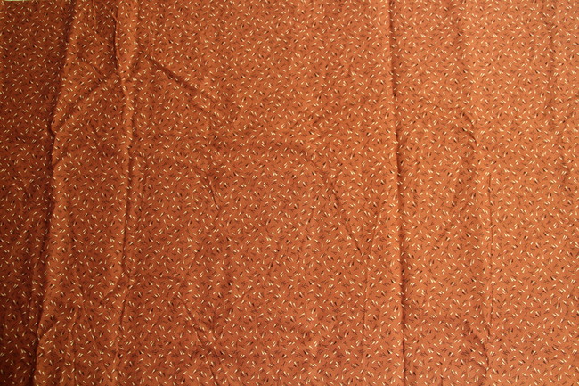 Tiny Design on Coppery Brown Printed Cotton - Last Piece!