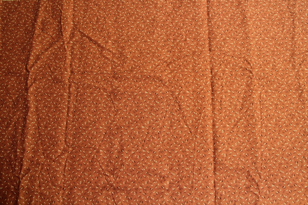 Tiny Design on Coppery Brown Printed Cotton - Last Piece!