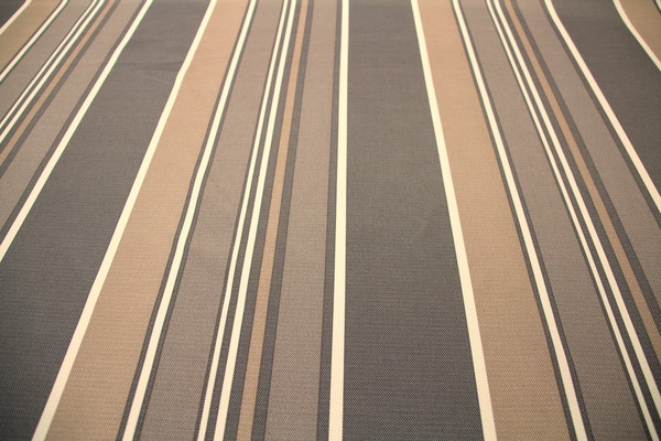 Soft Fawn & Tan Stripes Waterproofed & UV Coated Canvas