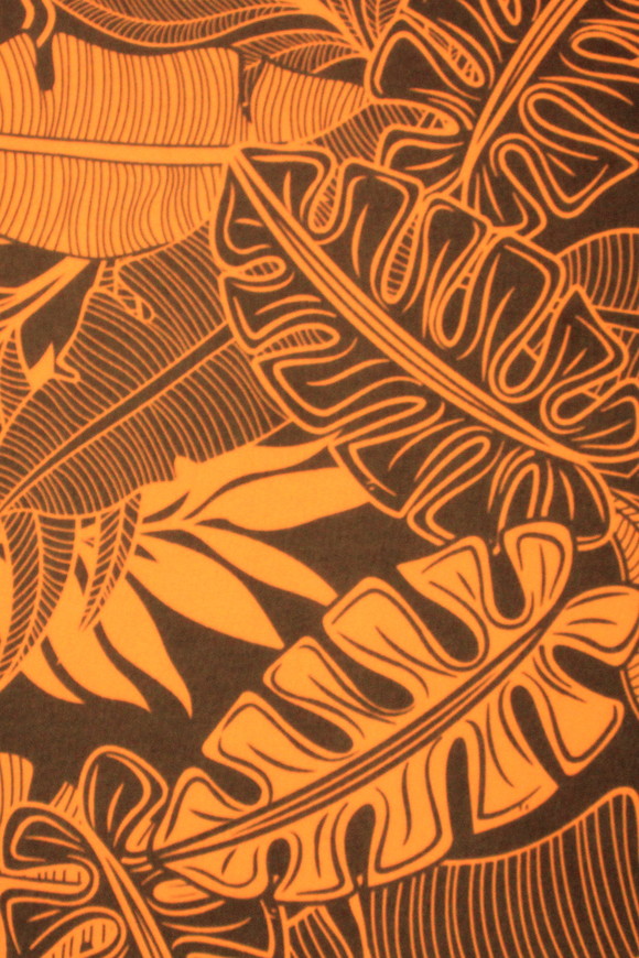 Butterscotch & Brown Pacific Island Printed Chiffon