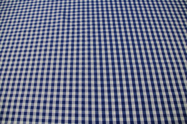 Royal Blue & White Gingham Polyester