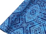 Blues on Pale Blue Pacific Island Cotton Dobby