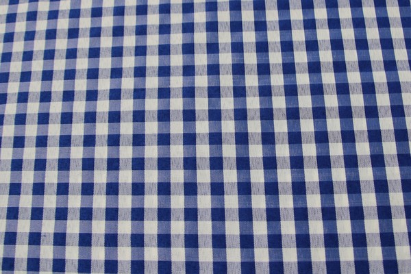 Royal Blue & White Gingham Polyester