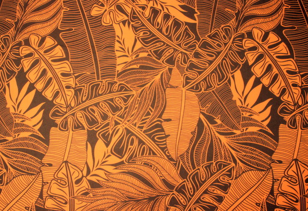 Butterscotch & Brown Pacific Island Printed Chiffon