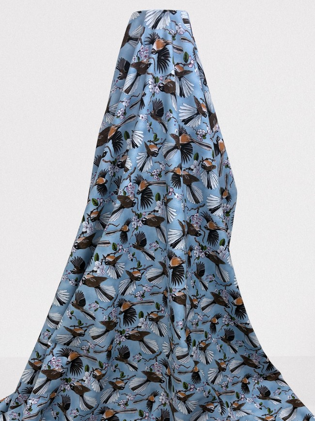 Native Treasures - Fantail Kiwiana Cotton