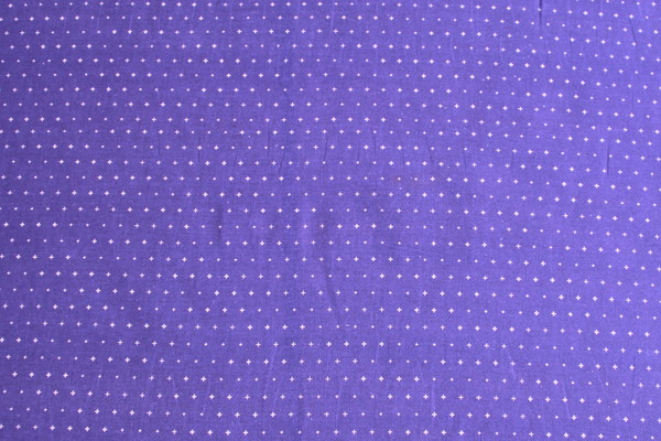 White on Purple Crosses Printed Cotton