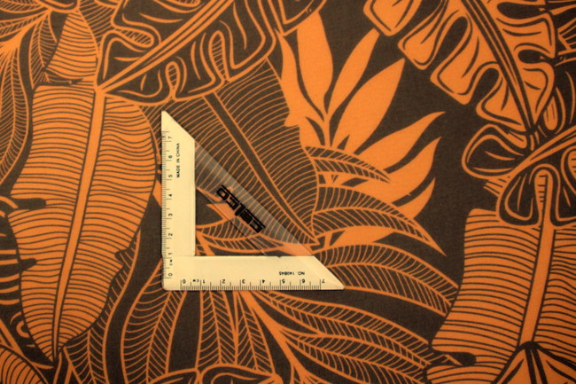 Butterscotch & Brown Pacific Island Printed Chiffon