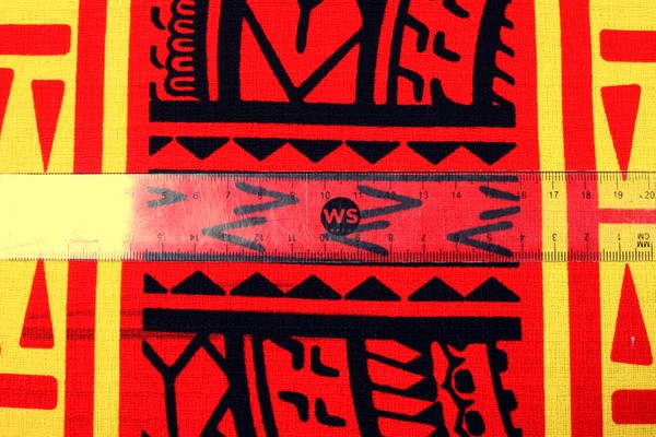 Red, Black & Yellow Island Stripes Printed Dobby