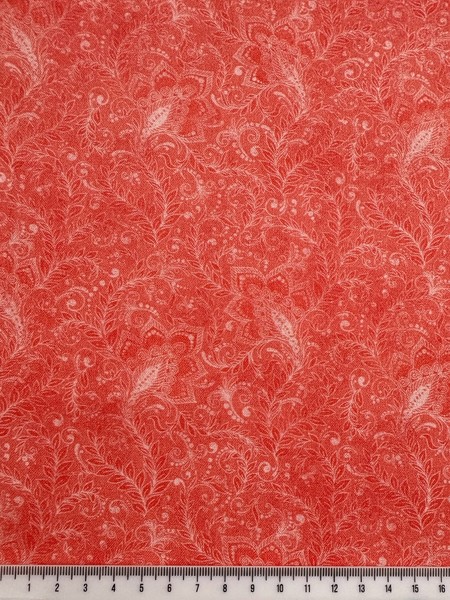Guava Paisley Printed Cotton Quilt Backer