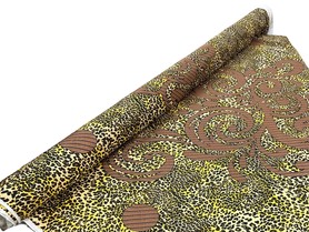 Flourishes on Leopard Printed Silky-Feel Polyester