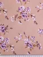 * SPECIAL * Wild Roses on Peach Crinkle Rayon